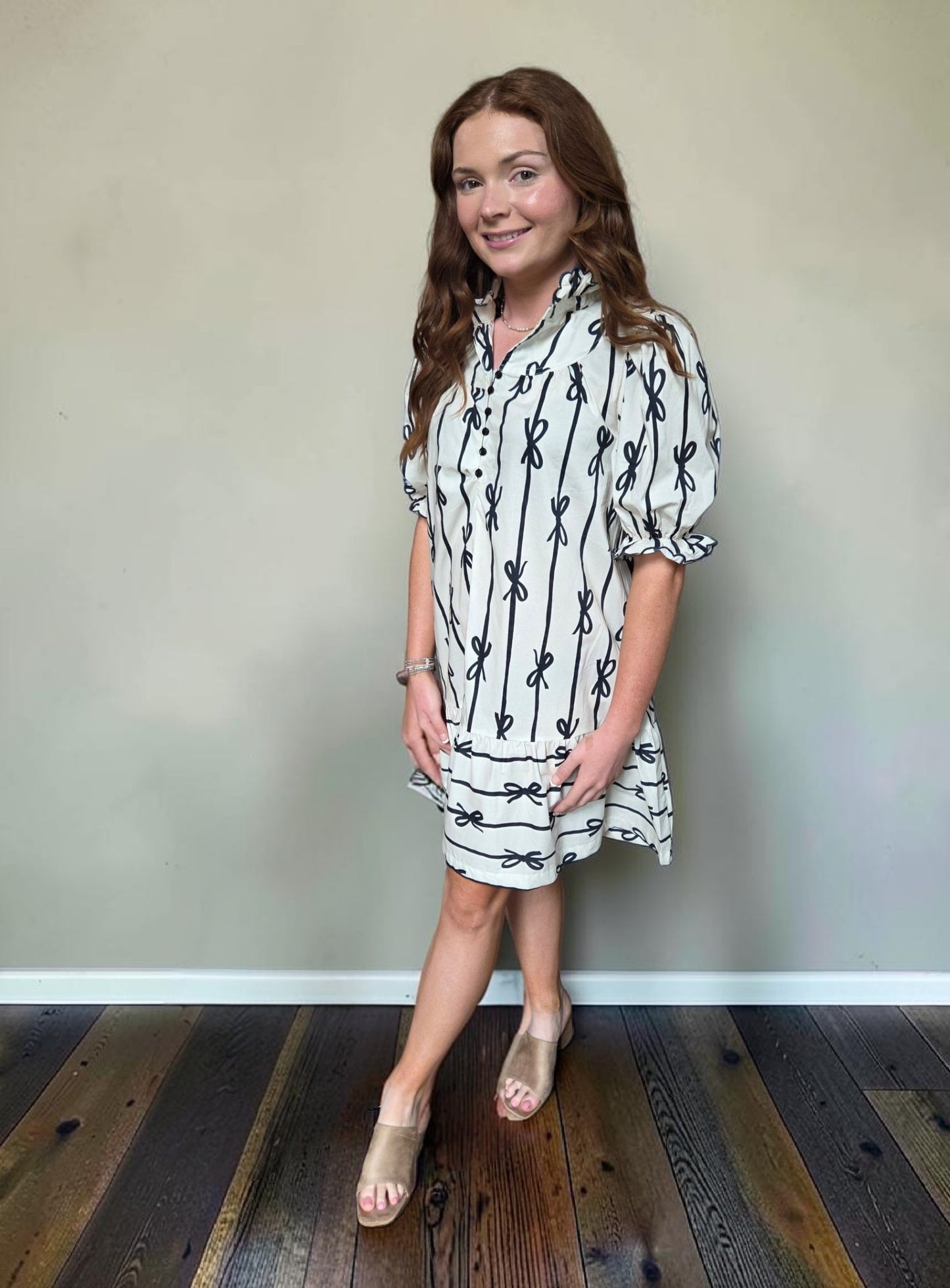 Hannah Cream Bow Dress