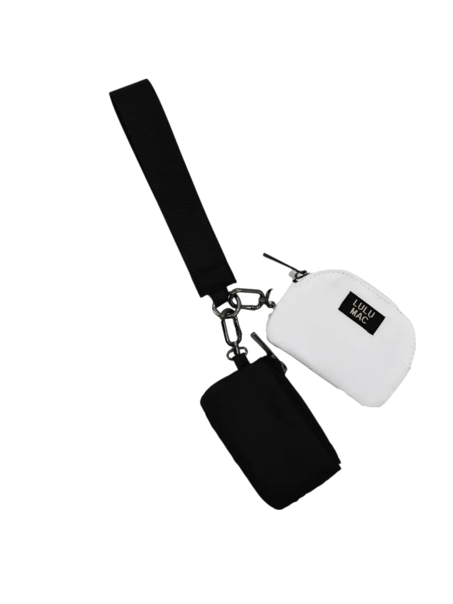 Lulu Mac Double Pouch Wristlets Black/White