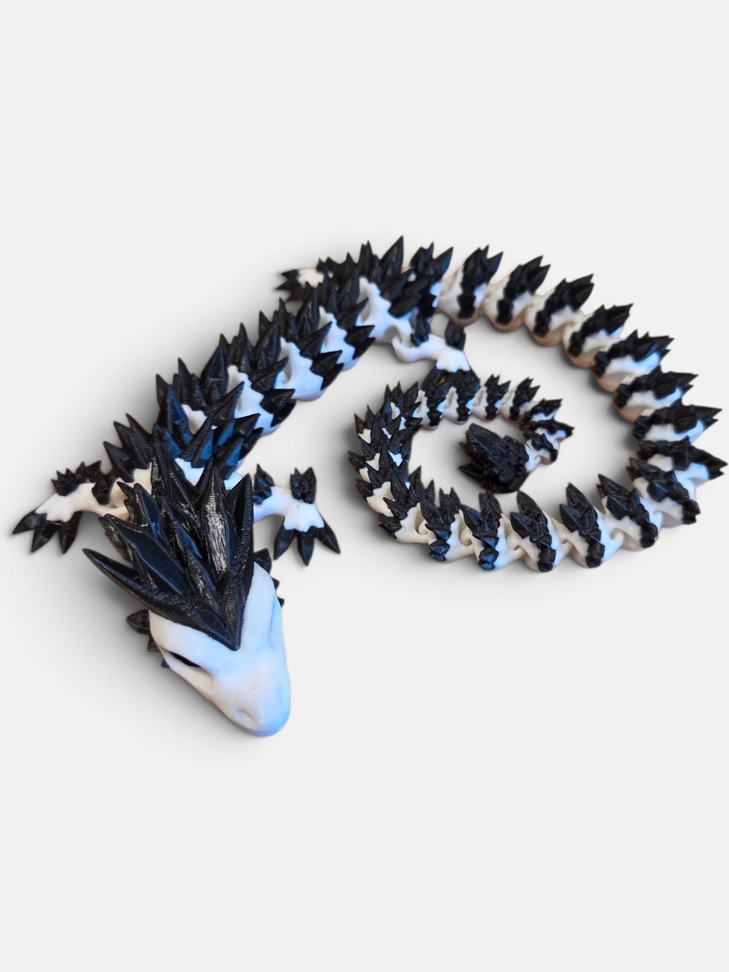 3D Printed Dragon White/Black
