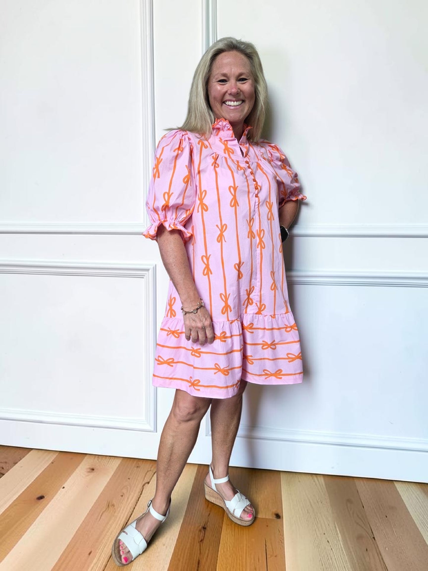 Hannah Pink Bow Dress