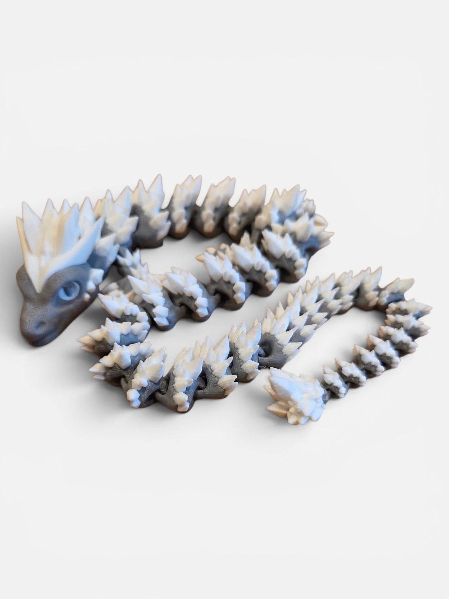 3D Printed Dragon Gray/White