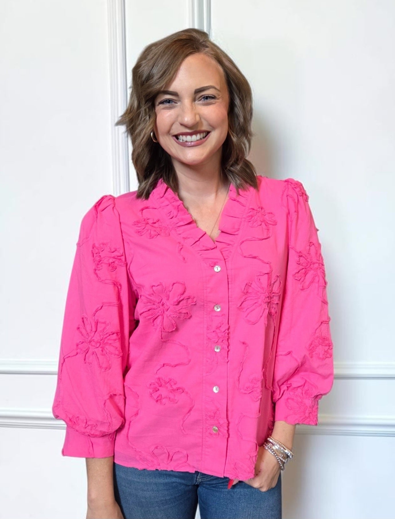 Martha Pink Floral Top