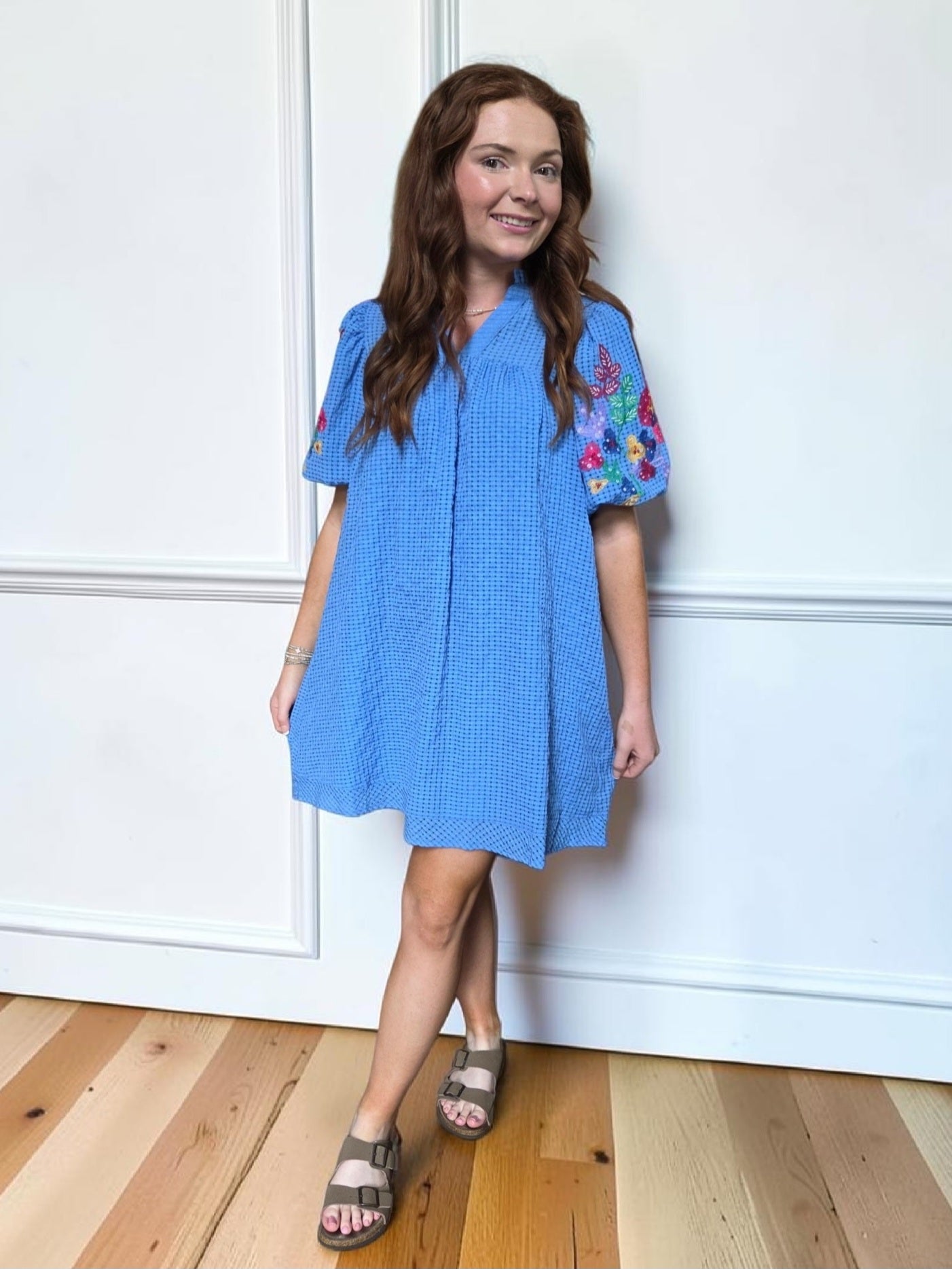 Kiley Embroidered Sleeve Dress