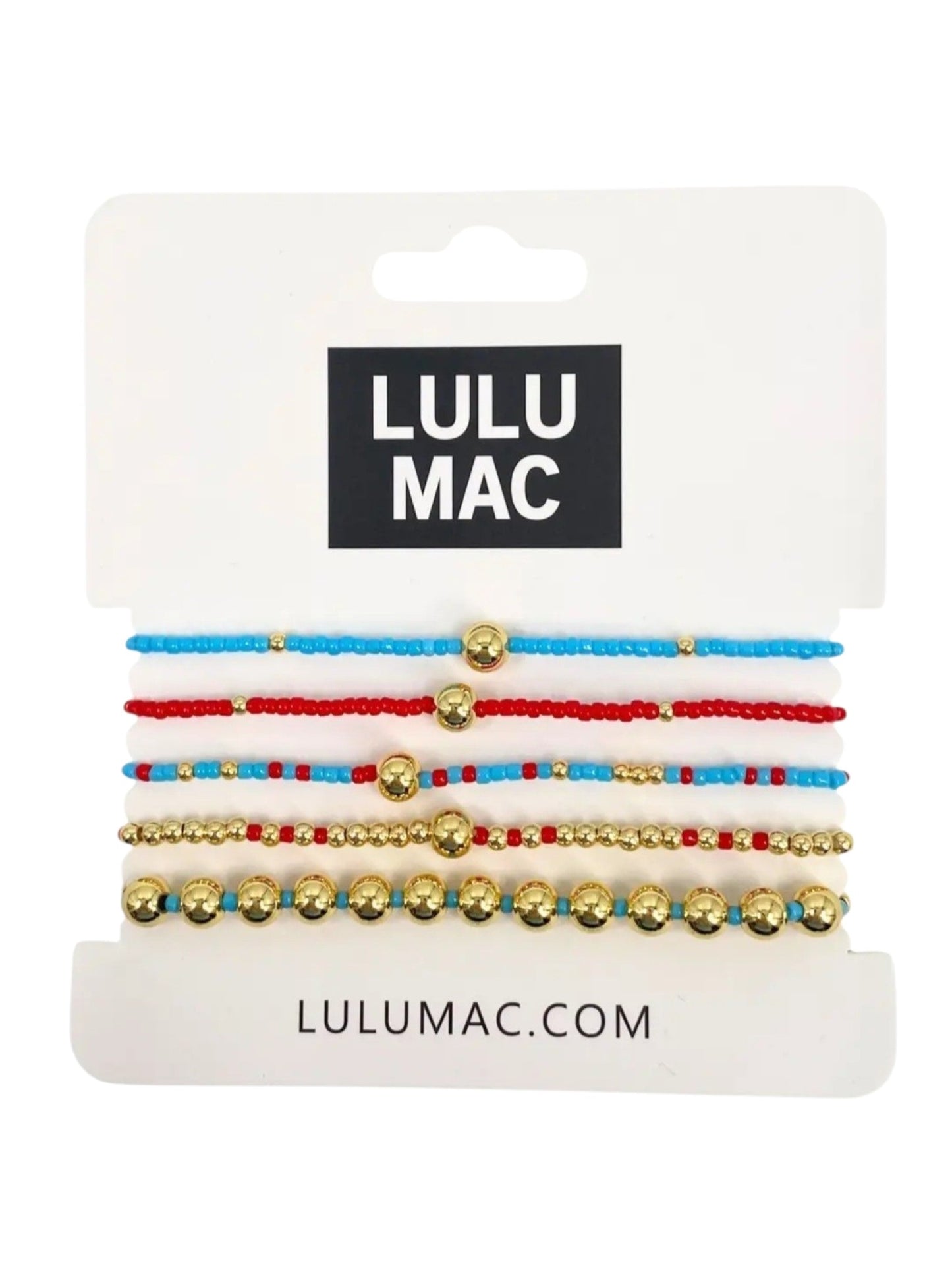 LLM Bracelet Set Red and Light Blue