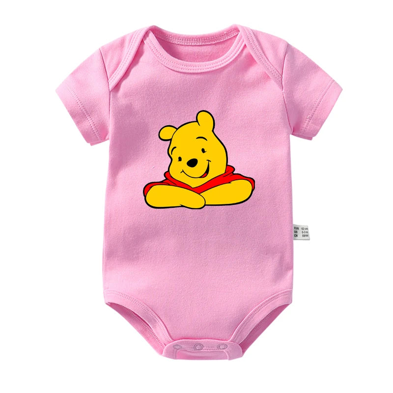 Winnie The Pooh Disney Bear Baby Bodysuit Newborn Short Sleeve Romper Toddler Boys Girls Jumpsuit Clothes Body Ropa Baby Onesies