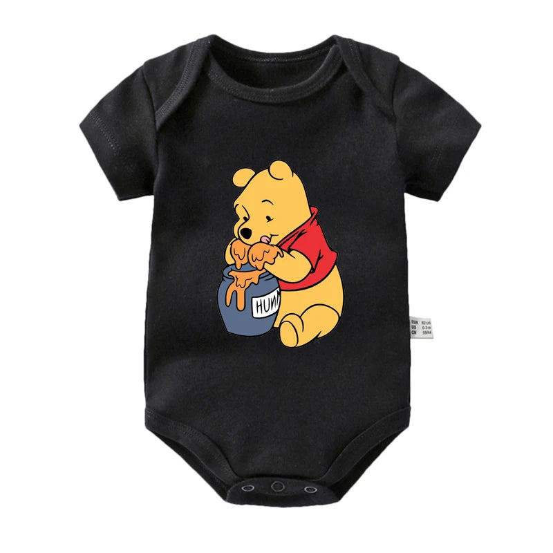 Winnie The Pooh Disney Bear Baby Bodysuit Newborn Short Sleeve Romper Toddler Boys Girls Jumpsuit Clothes Body Ropa Baby Onesies