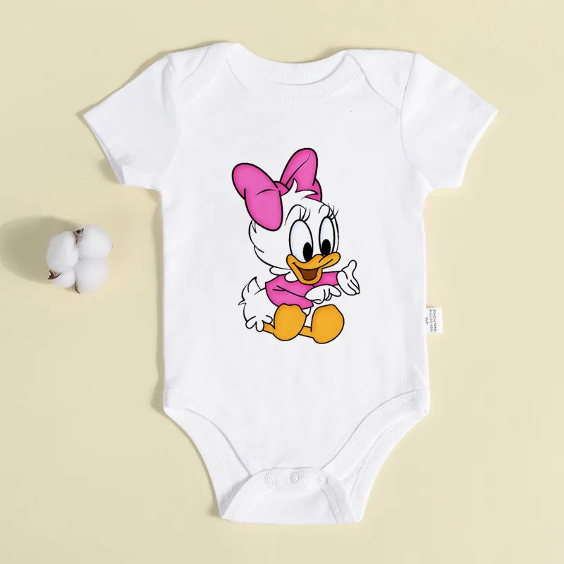 Baby Donald and Daisy Baby Clothes Cotton Newborn Bodysuits Twin Boy Girl Onesie Summer Jumpsuit