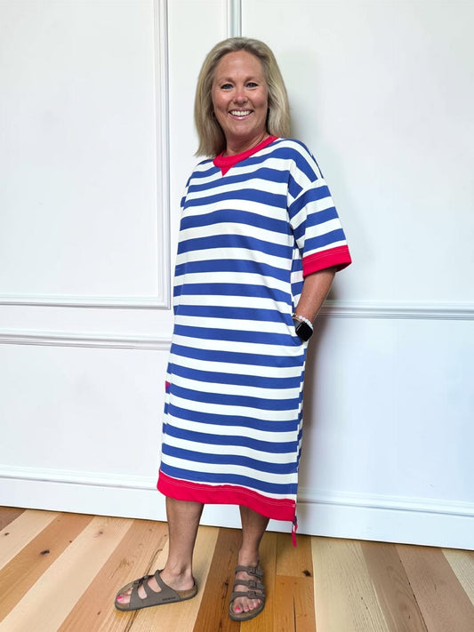 Kris 4th of July Striped Midi