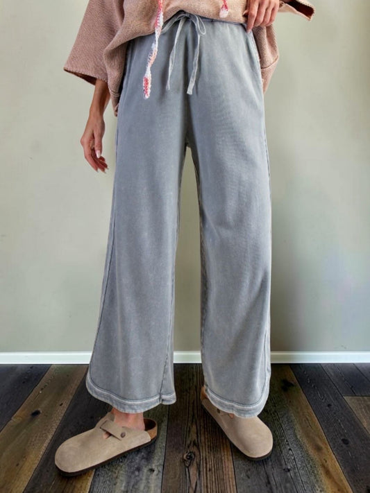 Hadleigh Terry Knit Pant in Faded Blue