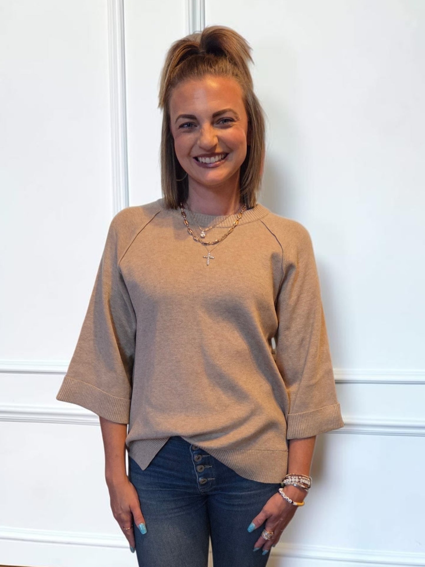 Avery Beige Sweater