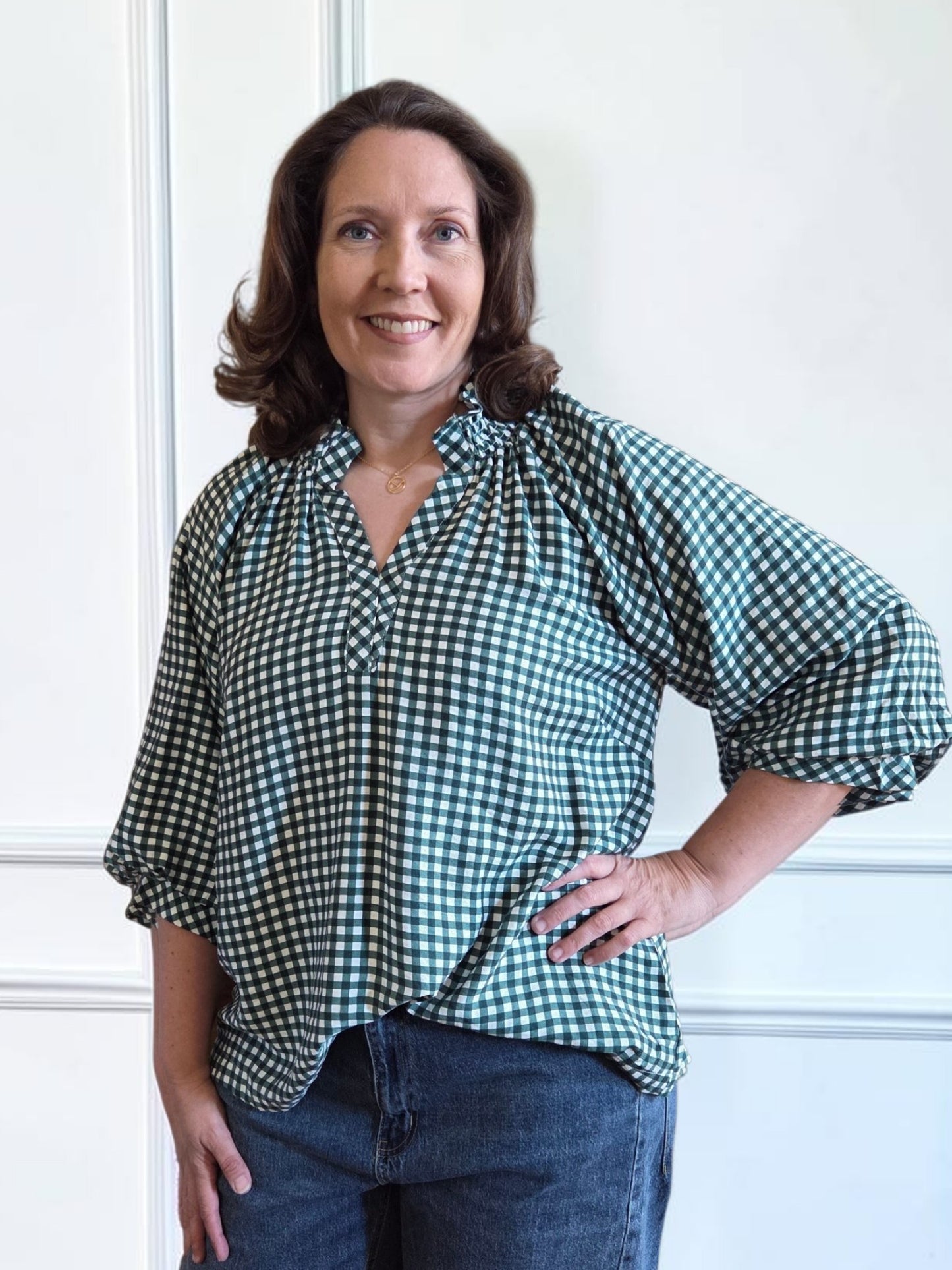 Tracy Gingham Top PLUS