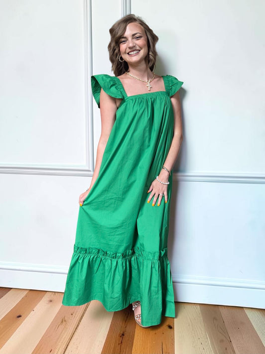 Lillian Green Ruffle Dress