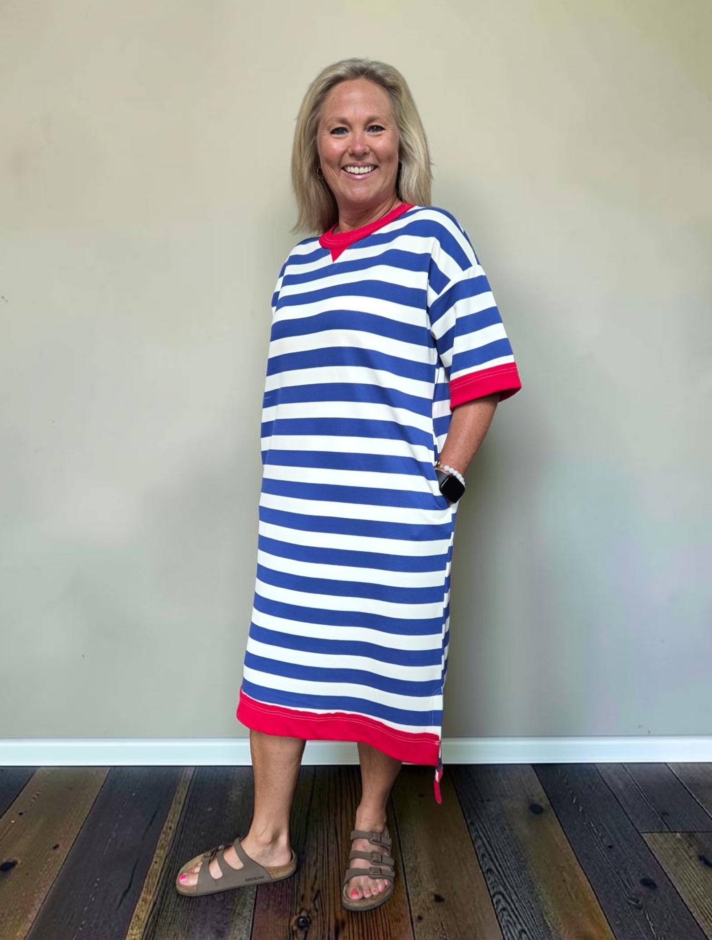 Kris 4th of July Striped Midi