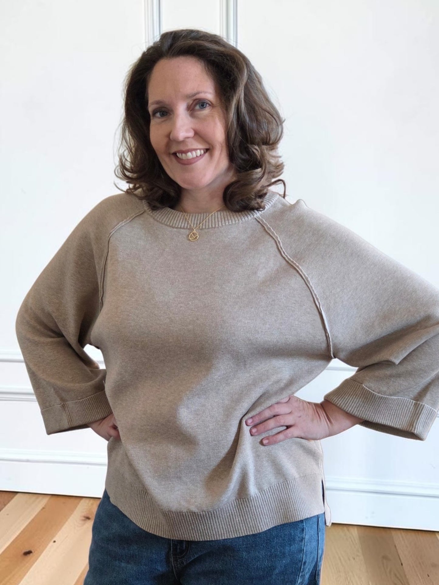 Avery Beige Sweater PLUS