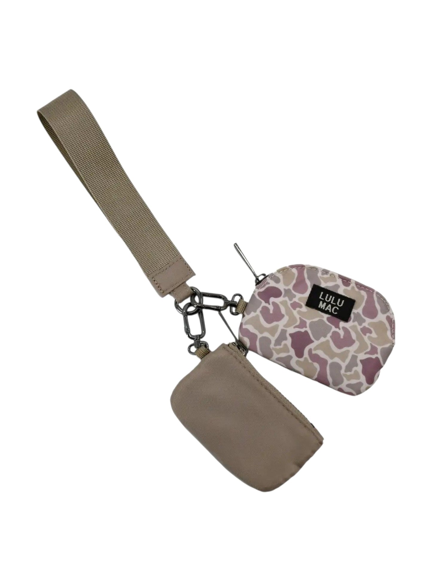 Lulu Mac Double Pouch Wristlets Camo/Beige