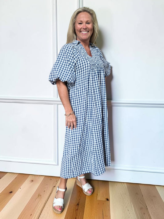 Kennedy Blue Gingham Dres