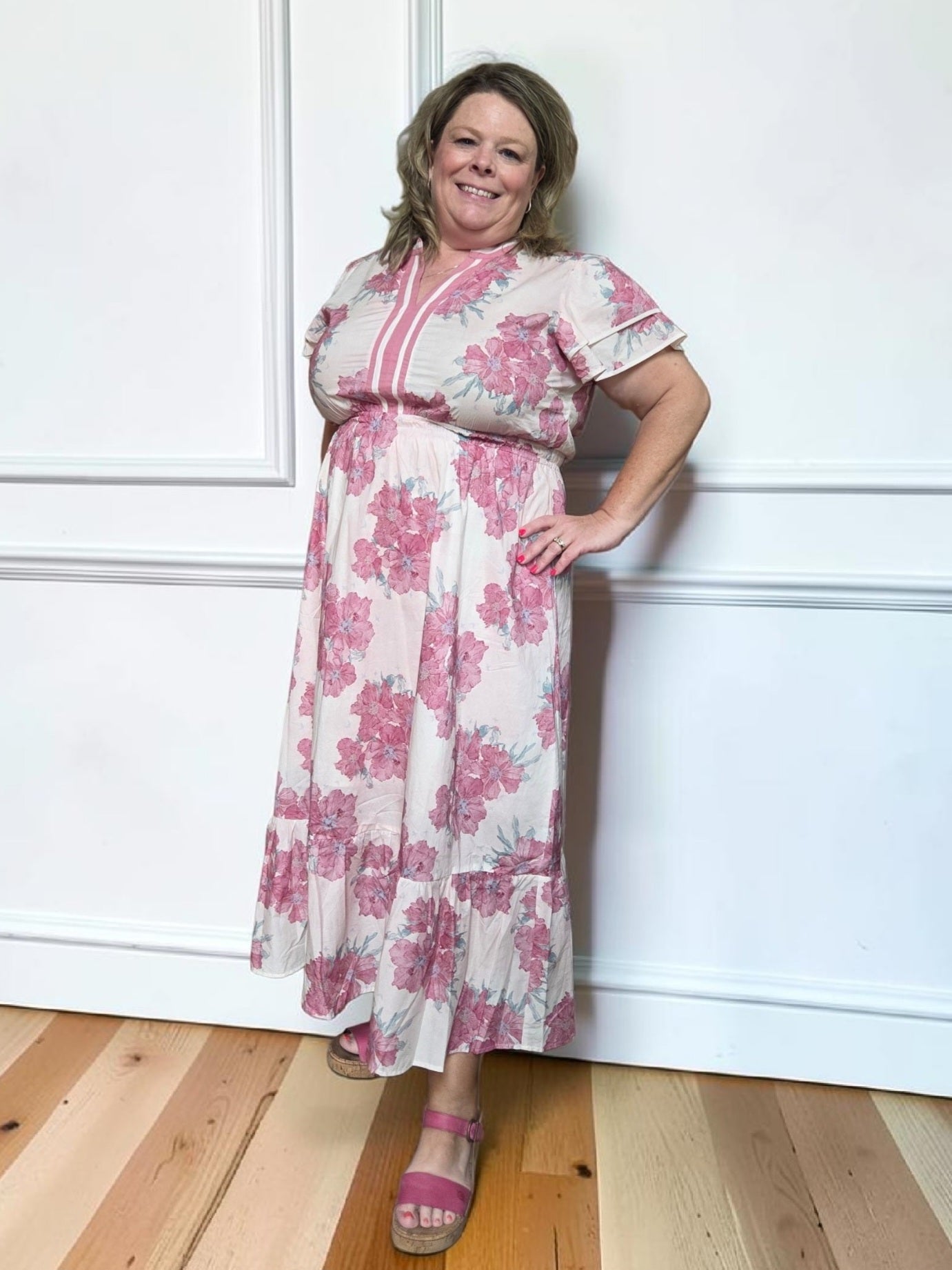 Vera Flutter Sleeve Dress PLUS