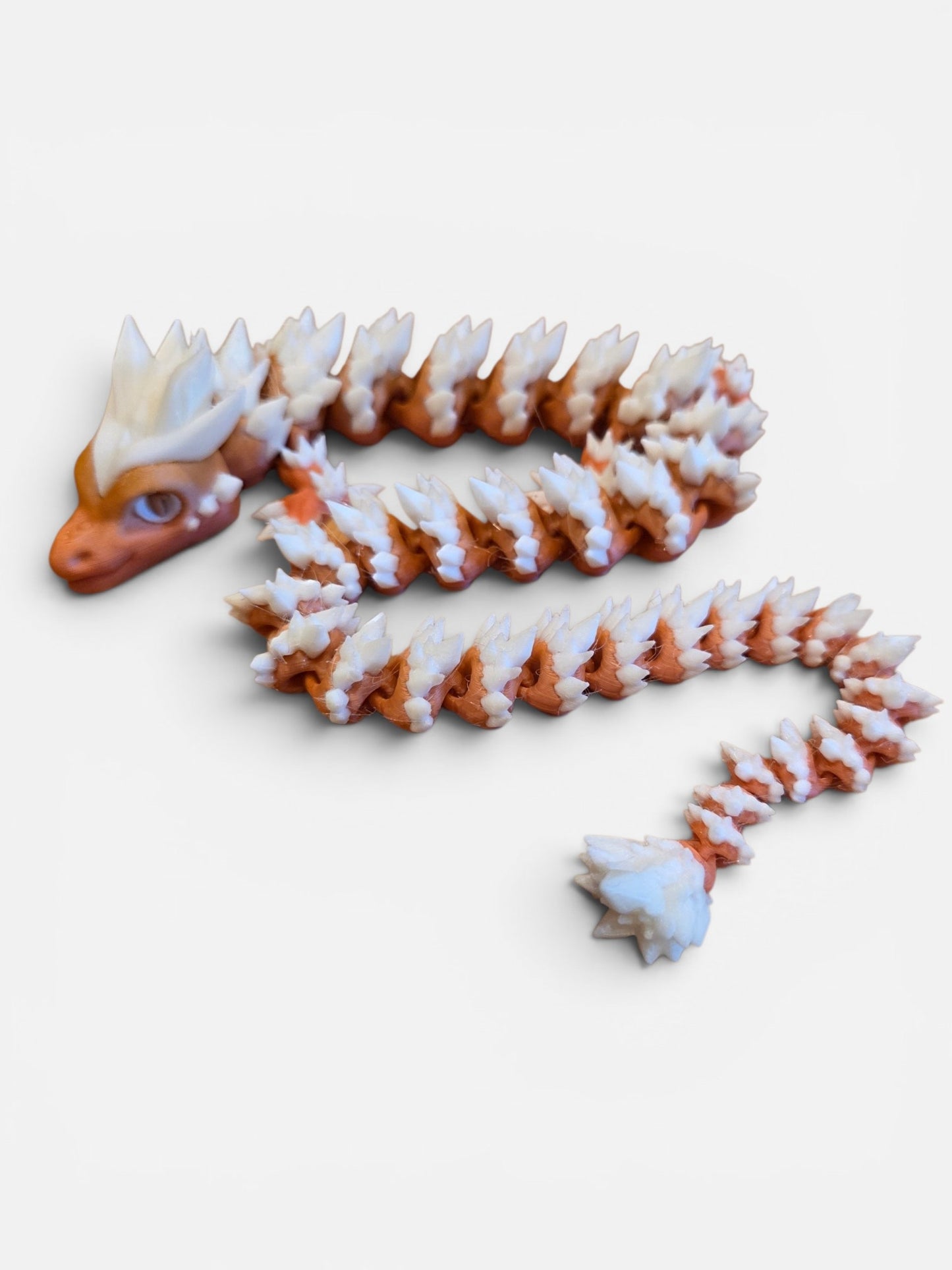3D Printed Dragon Pink/White