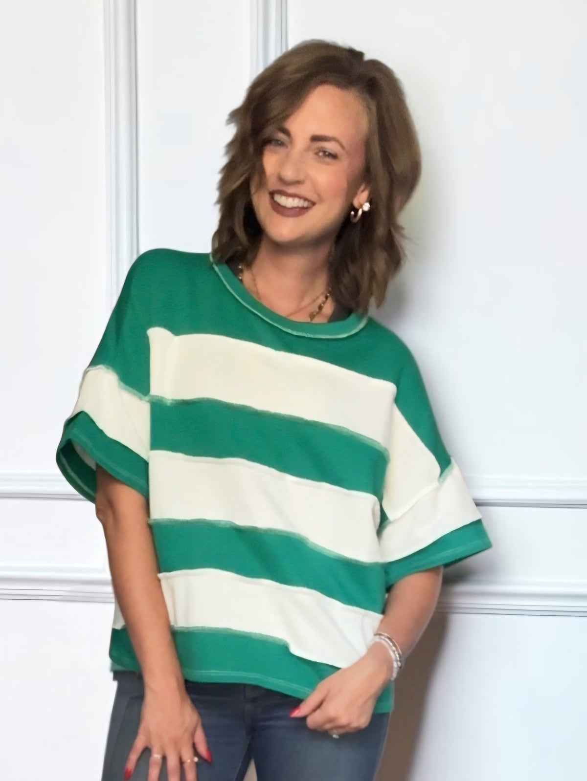 Riley Green Striped Top