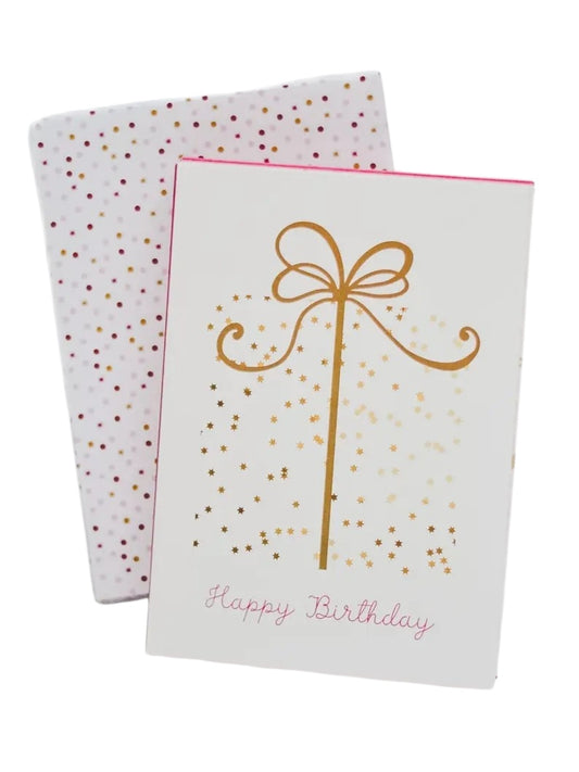 Little Luxe Cards - Happy Birthday (Gold Sparkle)