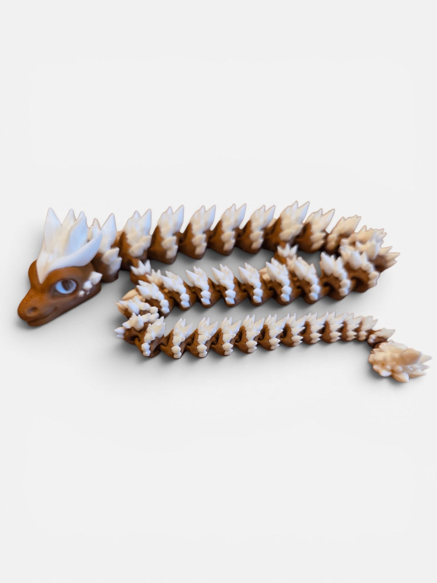 3D Printed Dragon Brown/White