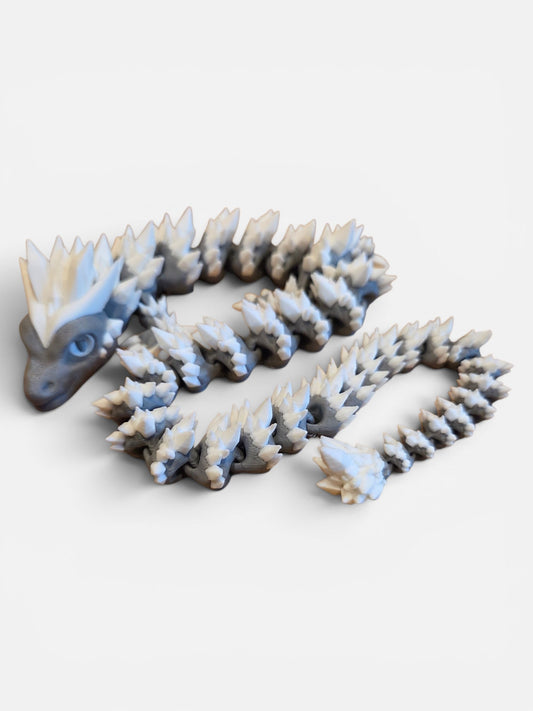 3D Printed Dragon Gray/White
