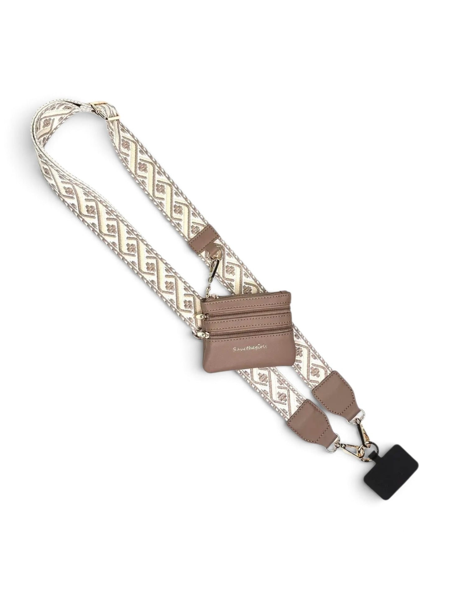 Clip & Go Strap w/Pouch Tan Print