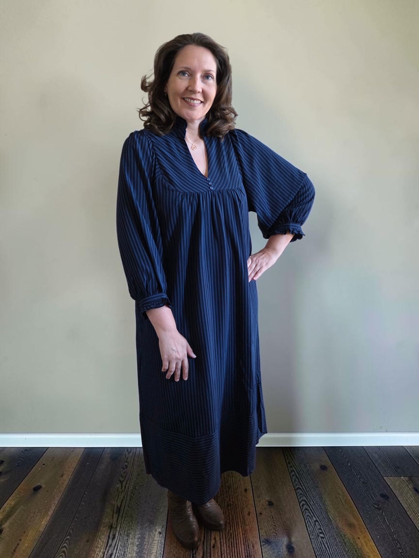 Macy Striped Midi Dress PLUS