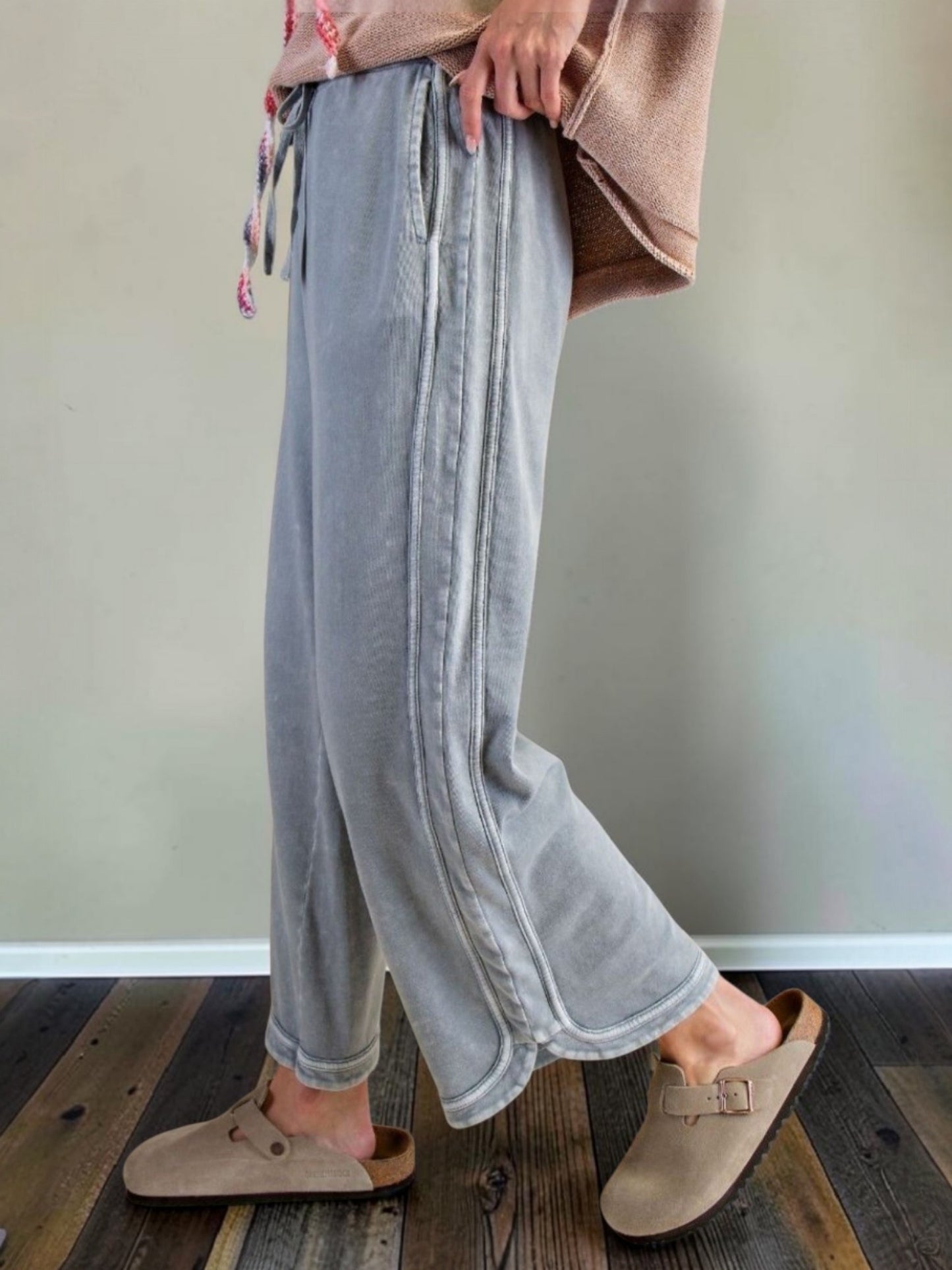 Hadleigh Terry Knit Pant in Faded Blue